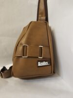 Faux leather sling bag with buckles - Image 5