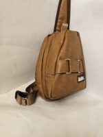 Faux leather sling bag with buckles - Image 6