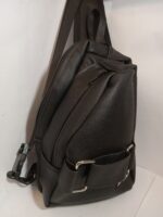 Vegan Leather Sling Bag (black with buckles) - Image 2