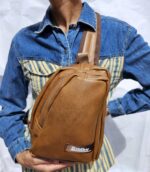 Faux leather sling bag (brown) - Image 2