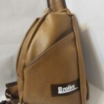 Faux leather sling bag (brown/ black accent)