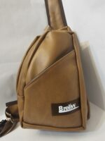 Faux leather sling bag (brown/ black accent)