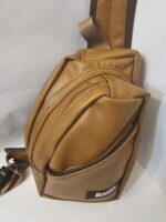 Faux leather sling bag (brown/ black accent) - Image 2