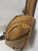 Faux leather sling bag (brown/ black accent) - Image 4