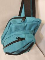 Canvas sling bag (Teal and Black) - Image 6