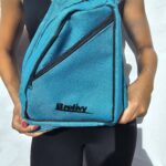 Canvas Sling Bag (teal and black)