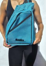 Canvas sling bag (Teal and Black) - Image 2