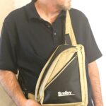 Canvas sling bag (black and tan)
