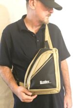 Canvas sling bag (black and tan)
