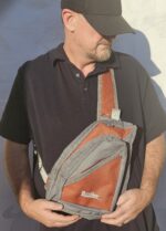 Conceal Carry Canvas sling bag (burnt orange and Grey) - Image 3