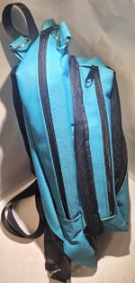 Conceal Carry Canvas sling bag (Teal and Black) - Image 5