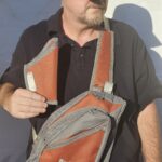Conceal Carry Canvas sling bag (burnt orange and Grey)
