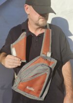 Conceal Carry Canvas sling bag (burnt orange and Grey)