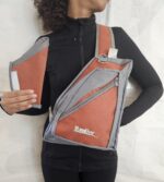 Carry Conceal Canvas Sling Bag (burnt orange and grey)
