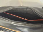Vegan Leather Shoulder Bag (black with burnt orange) - Image 3