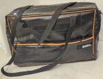 Vegan Leather Shoulder Bag (black with burnt orange)