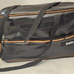 Vegan Leather Shoulder Bag (black with burnt orange)