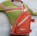 Canvas Sling Bag with foldable cane straps (orange and white) - Image 6