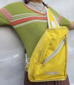 Canvas Sling Bag for Women (yellow and white) - Image 6