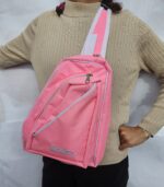 Canvas Sling Bag for Women (pink and white) - Image 6