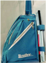 Canvas Sling Bag with foldable cane straps (teal and white) - Image 6